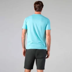 Camisetas>Basico.com Camiseta Algodão Premium Gola V Masculina | Everyday Collection - Azul