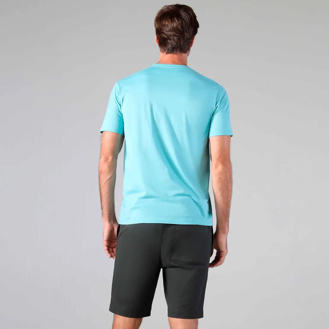 Camisetas>Basico.com Camiseta Algodão Premium Gola V Masculina | Everyday Collection - Azul