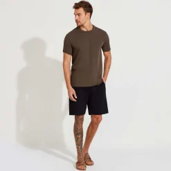 Camisetas>Basico.com Camiseta Coffee Gola Dupla Masculina - Mocha