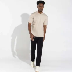 Camisetas | Algodão Pima>Basico.com Camiseta Cotton Pima Masculina - Bege Aveia