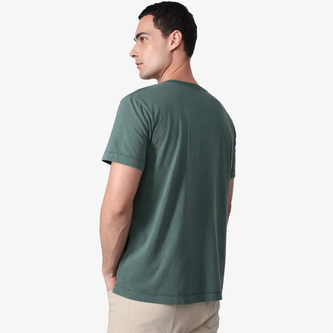 Camisetas>Basico.com Camiseta Estonada Masculina - Verde Cedro