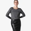 Camisetas>Basico.com Camiseta Light Modal Manga Longa Feminina - Preto