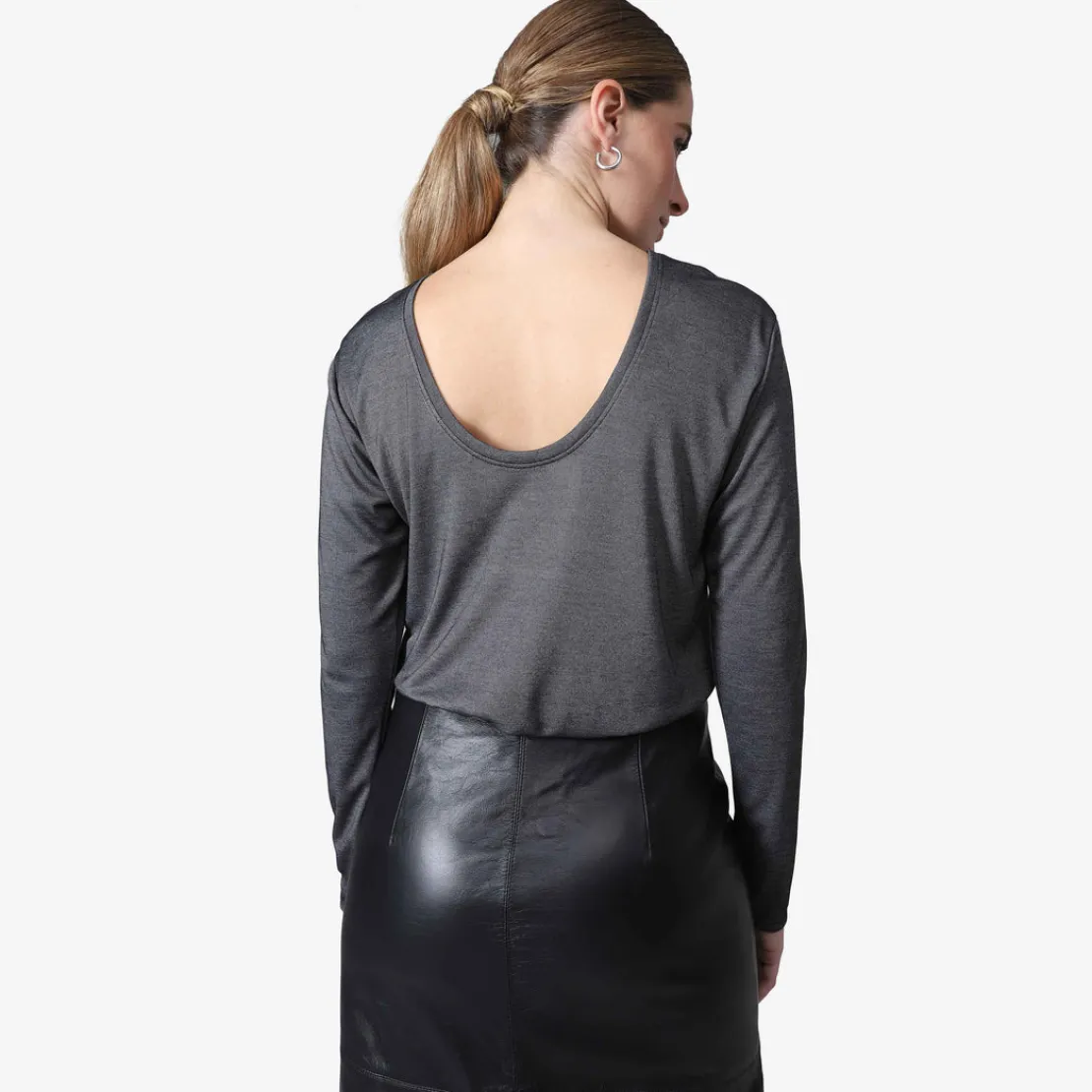 Camisetas>Basico.com Camiseta Light Modal Manga Longa Feminina - Preto
