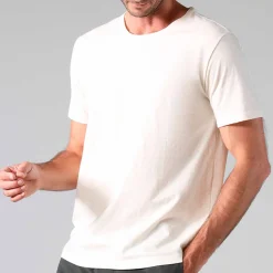 Linho | Camisetas>Basico.com Camiseta Malha Linho Masculina - Off White