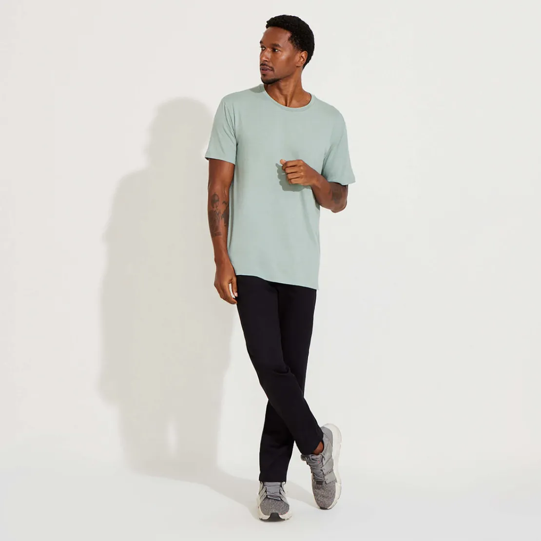 Linho | Camisetas>Basico.com Camiseta Malha Linho Masculina - Verde Chá