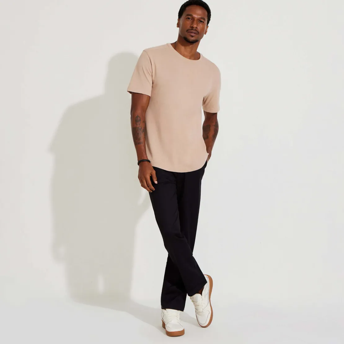 Tricot | Camisetas>Basico.com Camiseta Malha Tricot Masculina - Bege Camel