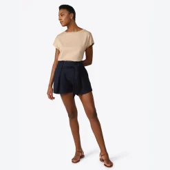Algodão Pima | Camisetas>Basico.com Camiseta Pima Ampla Feminina - Bege Camel