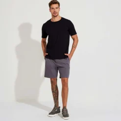 Algodão Pima | Camisetas>Basico.com Camiseta Pima Detalhe Gola Masculina | Life Collection - Preto