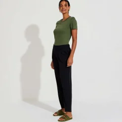 Algodão Pima | Camisetas>Basico.com Camiseta Pima Feminina | Life Collection - Verde Figo