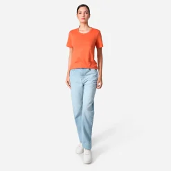 Algodão Pima | Camisetas>Basico.com Camiseta Pima Feminina | Life Collection - Marrom Telha
