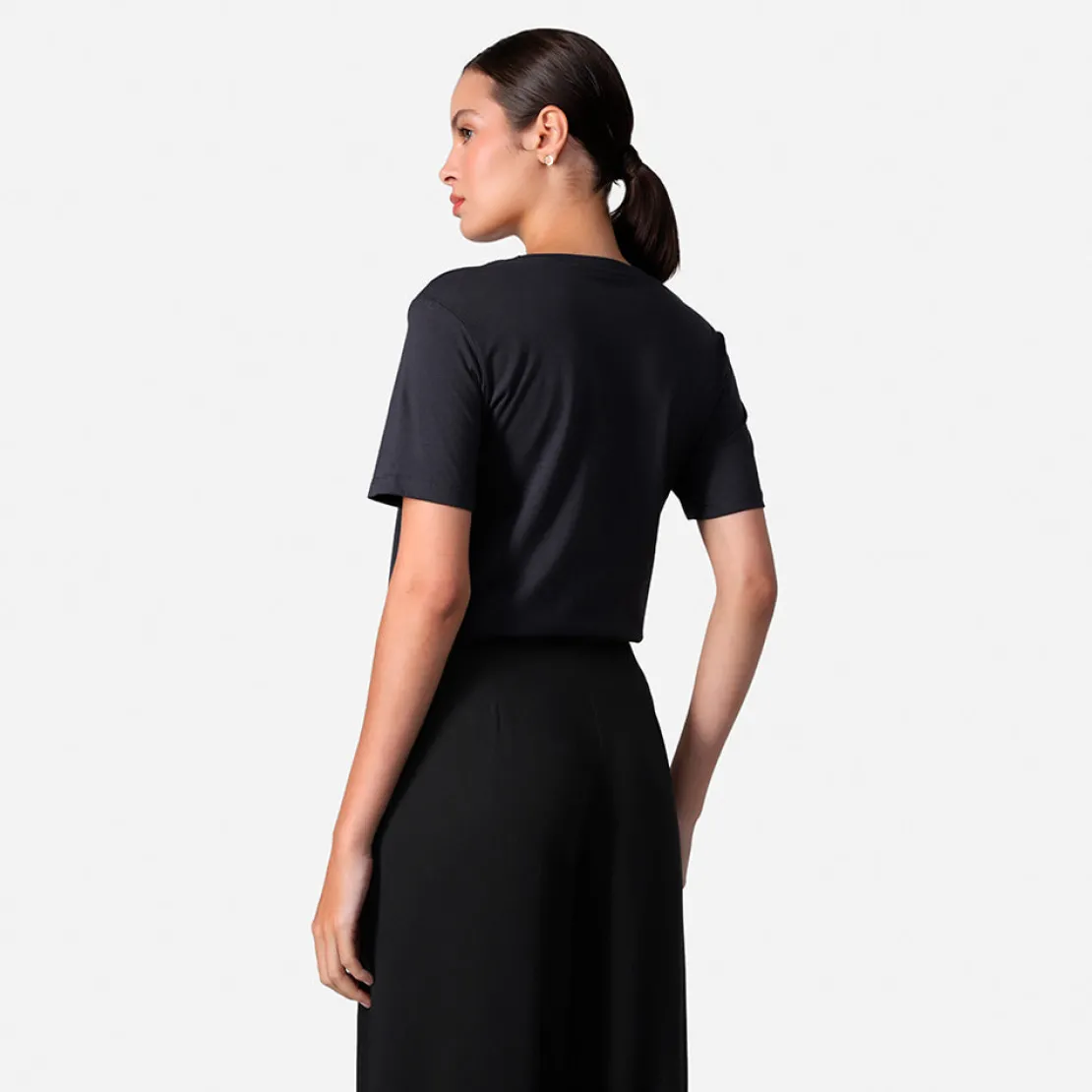 Algodão Pima | Camisetas>Basico.com Camiseta Pima Feminina | Life Collection - Cinza Escuro
