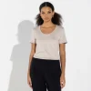 Camisetas | Algodão Pima>Basico.com Camiseta Pima Gola U Feminina | Life Collection - Bege Aveia