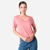 Algodão Pima | Camisetas>Basico.com Camiseta Pima Gola U Feminina | Life Collection - Rose
