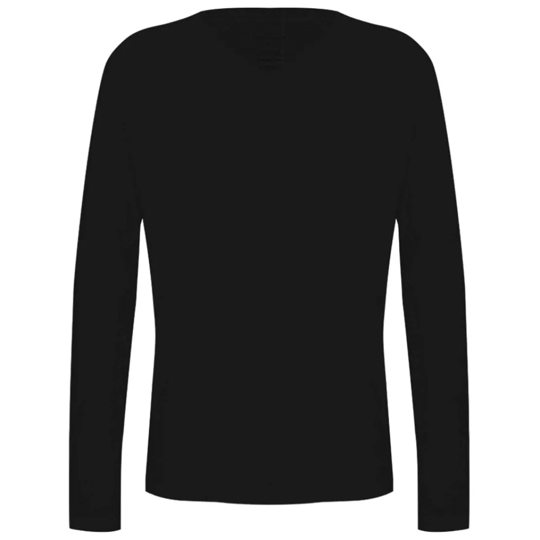 Algodão Pima | Camisetas>Basico.com Camiseta Pima Gola V Manga Longa Masculina | Life Collection - Preto