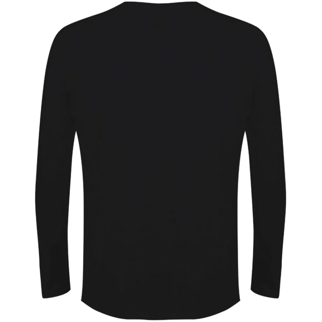 Algodão Pima | Camisetas>Basico.com Camiseta Pima Gola V Manga Longa Masculina | Life Collection - Preto
