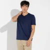 Algodão Pima | Camisetas>Basico.com Camiseta Pima Gola V Masculina | Life Collection - Azul Marinho