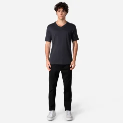 Algodão Pima | Camisetas>Basico.com Camiseta Pima Gola V Masculina | Life Collection - Cinza Escuro