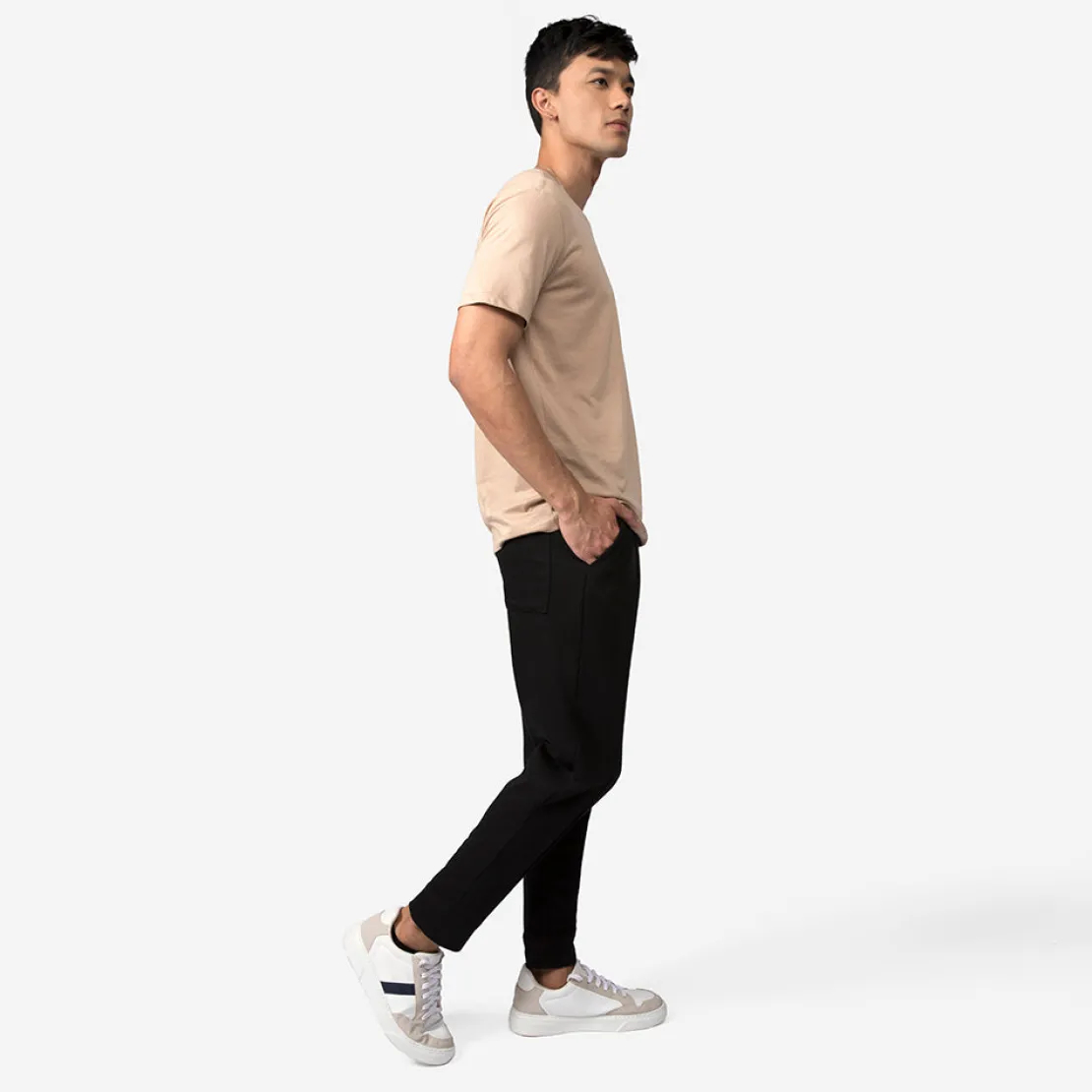 Algodão Pima | Camisetas>Basico.com Camiseta Pima Gola V Masculina | Life Collection - Bege Camel