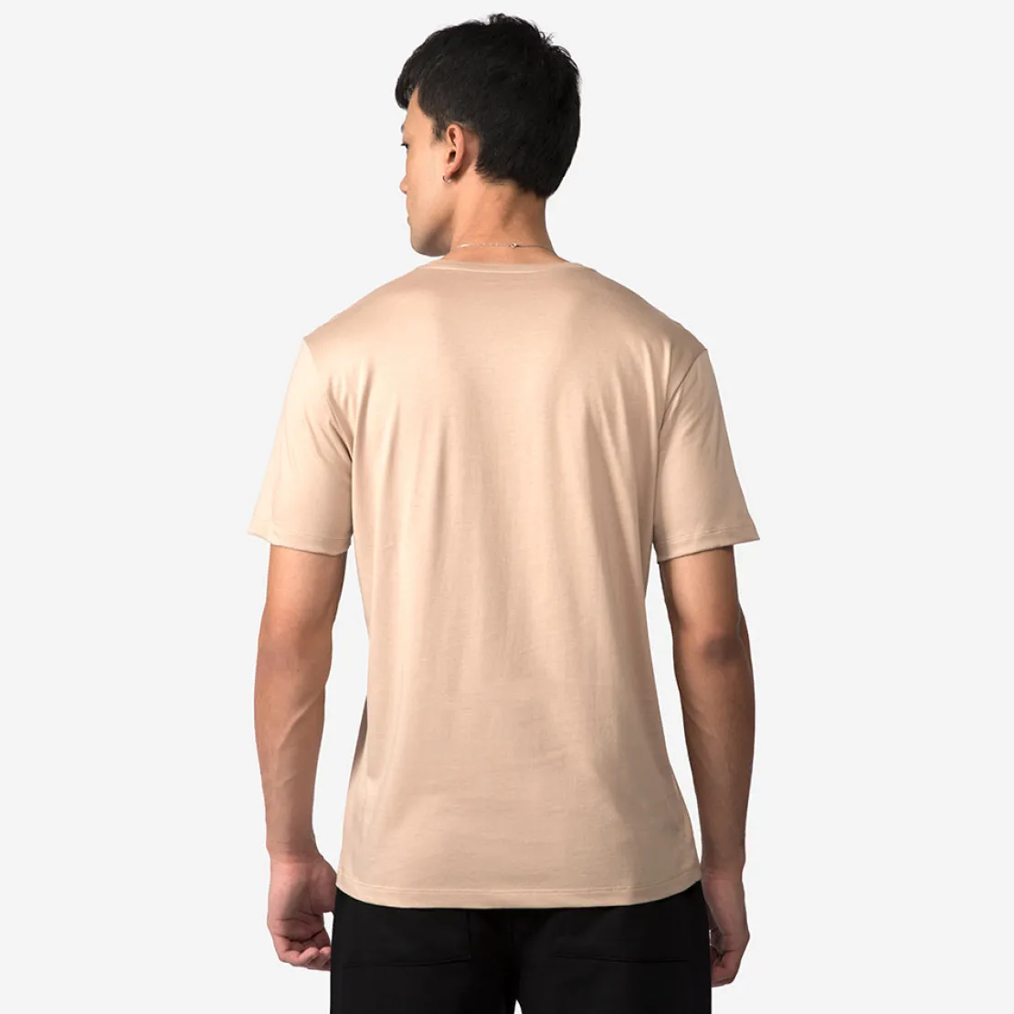 Algodão Pima | Camisetas>Basico.com Camiseta Pima Gola V Masculina | Life Collection - Bege Camel