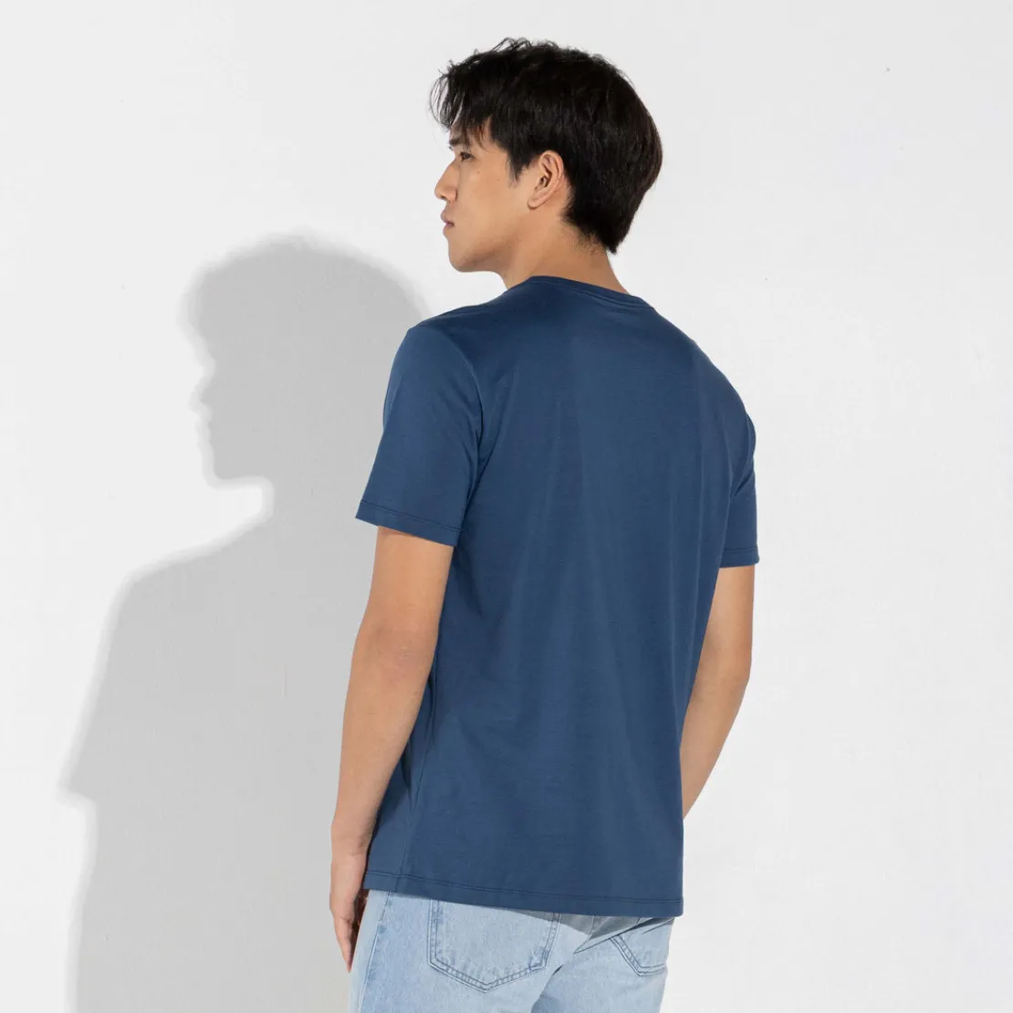 Camisetas | Algodão Pima>Basico.com Camiseta Pima Masculina | Life Collection - Azul Carbono