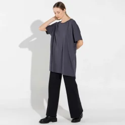 Algodão Pima | Camisetas>Basico.com Camiseta Pima Oversized Feminina | Life Collection - Grafite