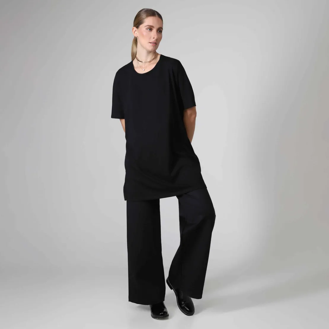 Algodão Pima | Camisetas>Basico.com Camiseta Pima Oversized Feminina | Life Collection - Preto