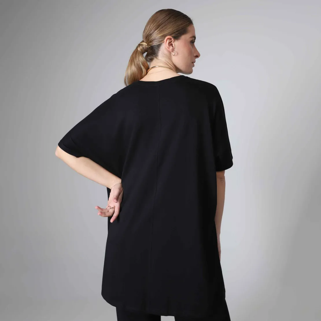 Algodão Pima | Camisetas>Basico.com Camiseta Pima Oversized Feminina | Life Collection - Preto