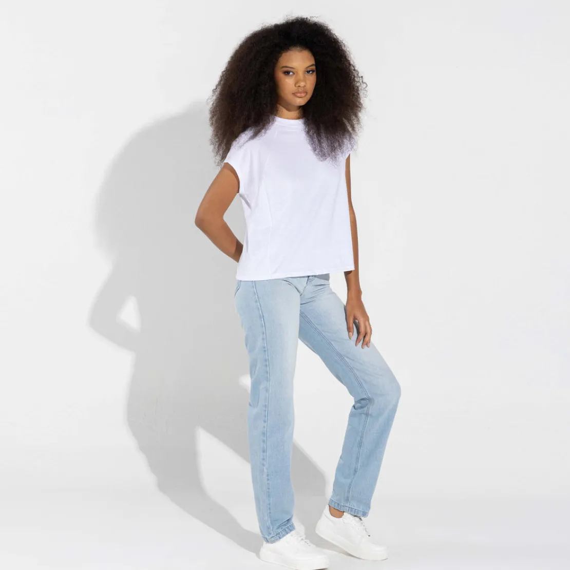 Camisetas | Algodão Pima>Basico.com Camiseta Pima Raglan Feminina | Life Collection - Branco
