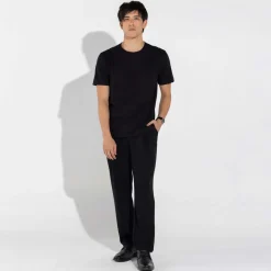 Camisetas | Algodão Pima>Basico.com Camiseta Pima sem Gola Masculina - Preto
