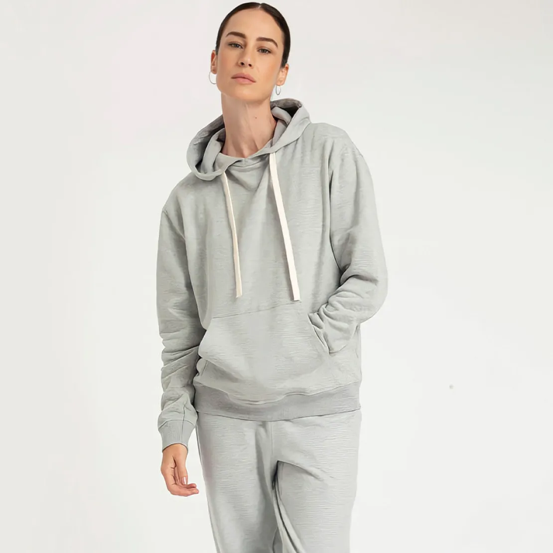 Moletons | Moletons>Basico.com Casaco de Moletom Feminino - Mescla Claro