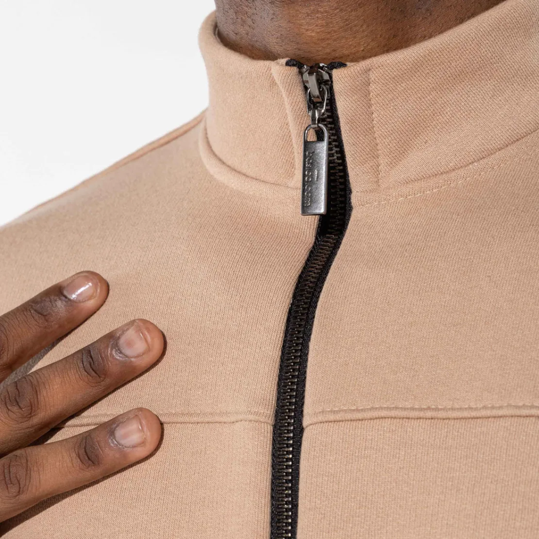 Jaquetas | Moletons>Basico.com Jaqueta Moletom Flanelado Masculino - Bege Camel