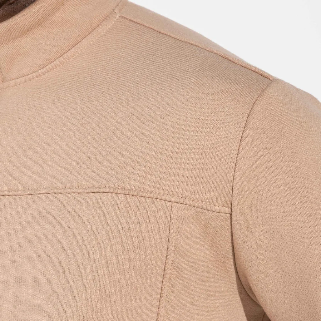 Jaquetas | Moletons>Basico.com Jaqueta Moletom Flanelado Masculino - Bege Camel