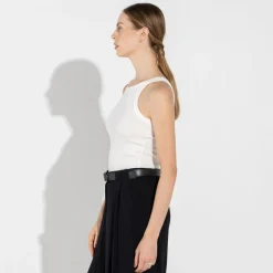 Regatas | Regatas>Basico.com Regata Canelada Algodão Feminina - Off White