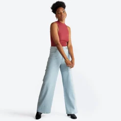Regatas>Basico.com Regata Canelada Viscose Feminina - Marsala