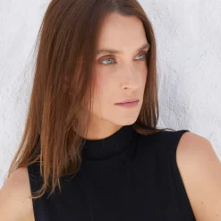 Regatas>Basico.com Regata Canelada Viscose Gola Alta Feminina - Preto