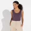 Regatas | Algodão Pima>Basico.com Regata Cotton Pima Feminina | Life Collection - Roxo Ameixa