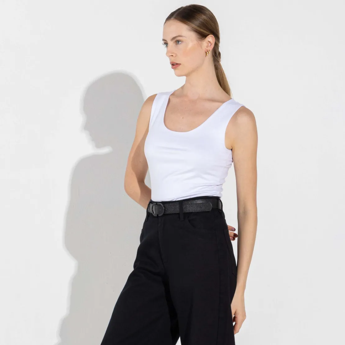 Regatas | Algodão Pima>Basico.com Regata Cotton Pima Feminina | Life Collection - Branco
