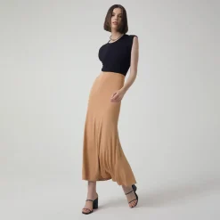 Viscose | Saias E Shorts>Basico.com Saia Longa Viscose Evasê - Bege Claro