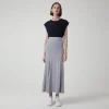 Viscose | Saias E Shorts>Basico.com Saia Longa Viscose Evasê - Cinza Claro