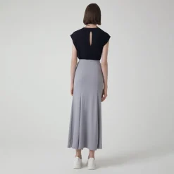 Viscose | Saias E Shorts>Basico.com Saia Longa Viscose Evasê - Cinza Claro