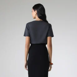 Saias E Shorts>Basico.com Saia Midi Malha Estruturada - Preto