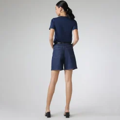 Jeans | Saias E Shorts>Basico.com Shorts Jeans Cintura Alta - Azul Jeans Escuro
