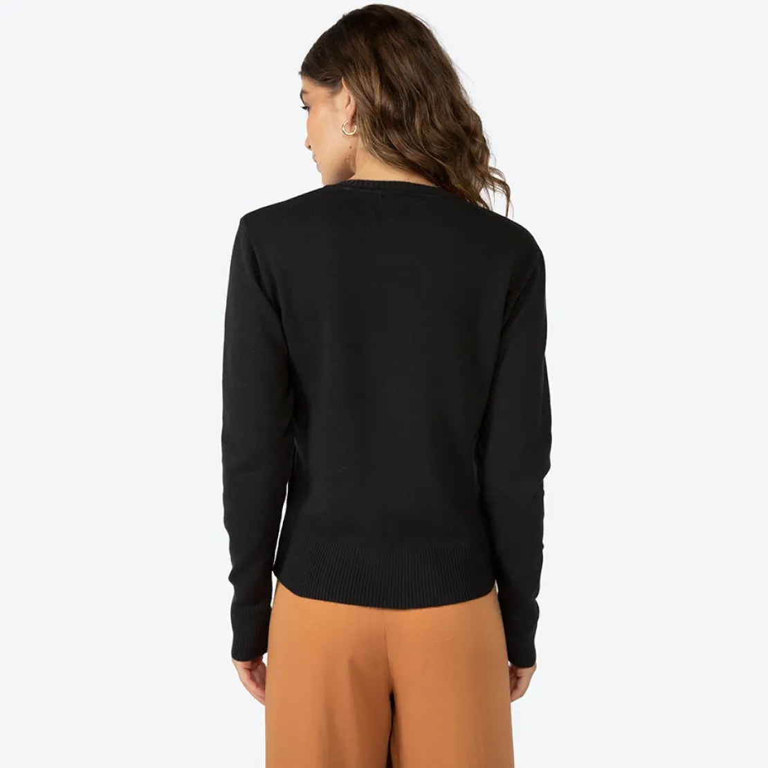 Tricot | Feminino>Basico.com Suéter Tricot Viscose Feminino - Preto