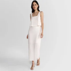 Tops>Basico.com Top Cropped Decote Quadrado Viscose Feminino - Branco