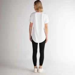 Camisetas>Basico.com Travel T-shirt Barra Arredondada Feminina - Branco