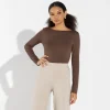 Blusas E Casacos | Blusas>Basico.com Undershirt Micromodal Manga Longa Feminina - Marrom