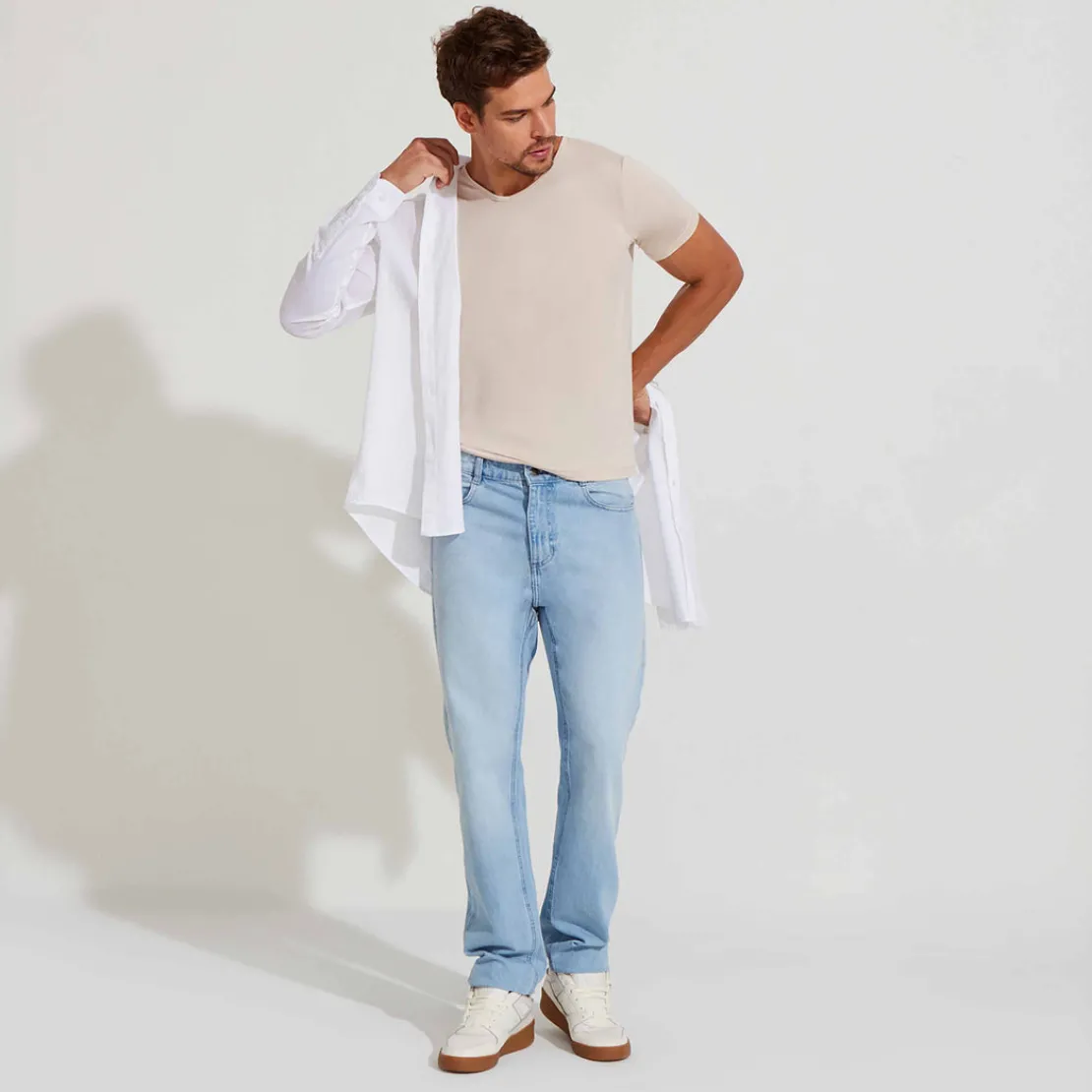 Camisetas>Basico.com Undershirt Micromodal Masculina - Bege Latté