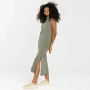 Vestidos | Vestidos>Basico.com Vestido Cotton Select Regata Gola Alta - Verde Louro
