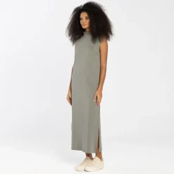 Vestidos | Vestidos>Basico.com Vestido Cotton Select Regata Gola Alta - Verde Louro