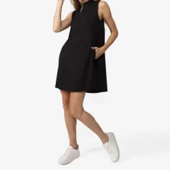 Vestidos | Vestidos>Basico.com Vestido Curto Cotton Pima Gola Alta - Preto